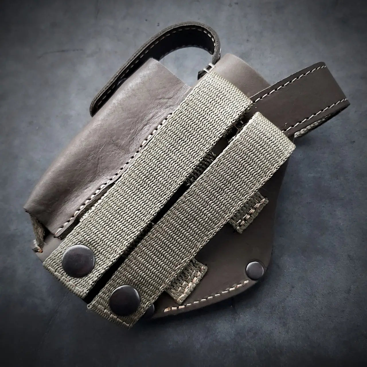 FORT 12/17/20 Leather MOLLE Holster | Dark Olive Green