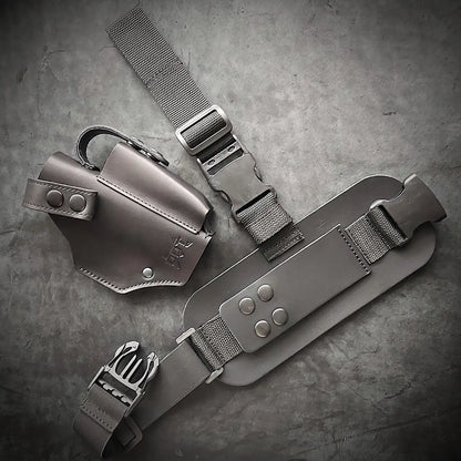 Leather Drop Leg Holster for Glock 19  Black