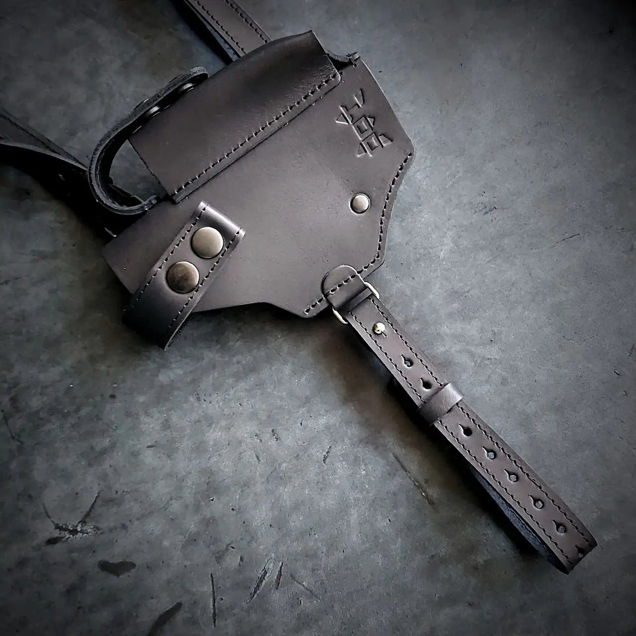 Leather Shoulder Holster for Glock 19 / Walther PDP Full Size  Black