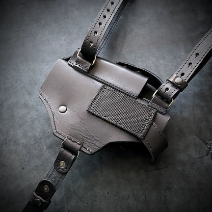 Leather Shoulder Holster for Glock 19 / Walther PDP Full Size  Black