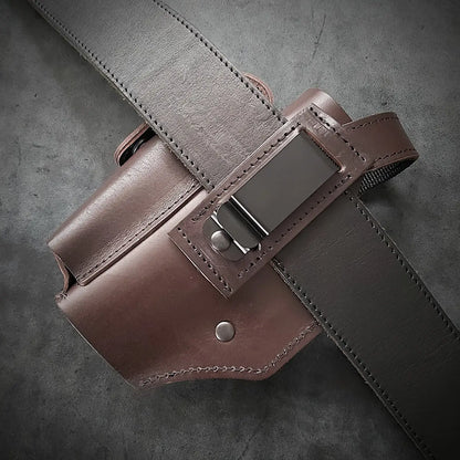 Belt Holster for Glock 17 – Genuine Leather, Brown