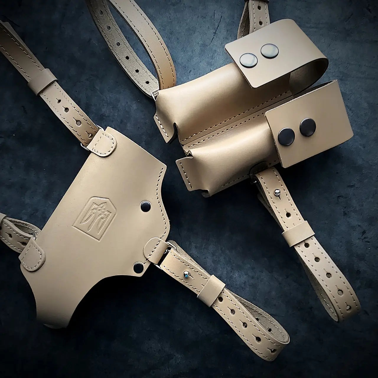 Leather Shoulder Holster for Glock 19 / 19X  — Personalized  Tactical Holster   Coyote