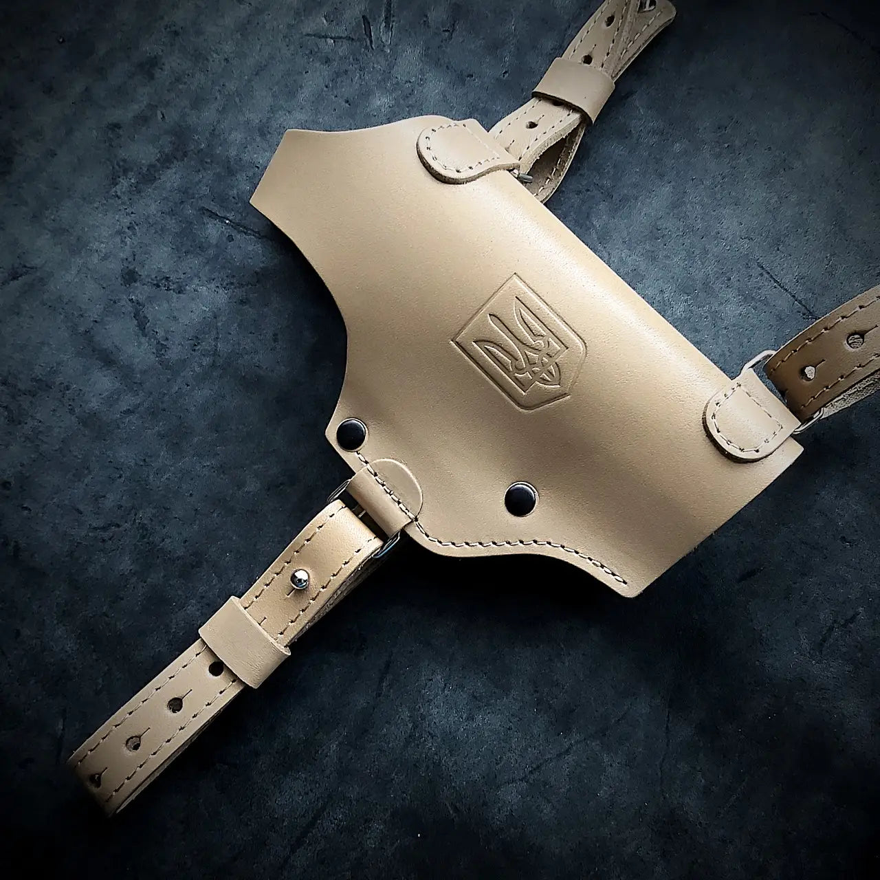 Leather Shoulder Holster for Glock 19 / 19X  — Personalized  Tactical Holster   Coyote