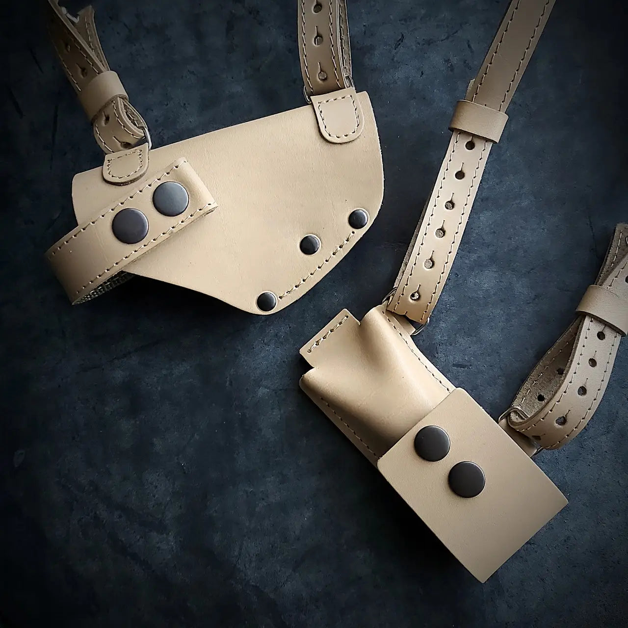 Leather Shoulder Holster for PM with Extra Magazine Pouch | Coyote