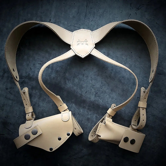 Leather Shoulder Holster for PM with Extra Magazine Pouch | Coyote