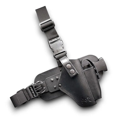Glock 17 Leather Thigh Holster – Tactical Drop Leg, Black