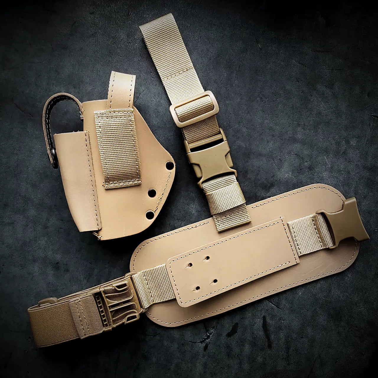FORT 12/17/20 Leather Drop Leg Holster Coyote