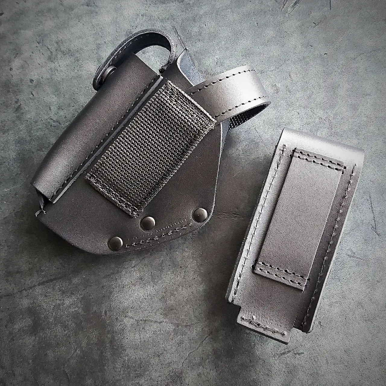 Thigh Holster for PM with Magazine Pouch | Leather | Black