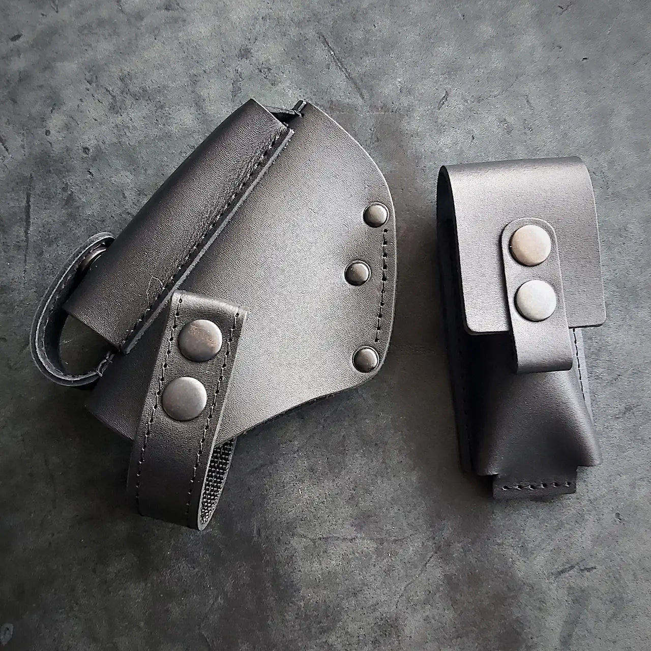 Thigh Holster for PM with Magazine Pouch | Leather | Black