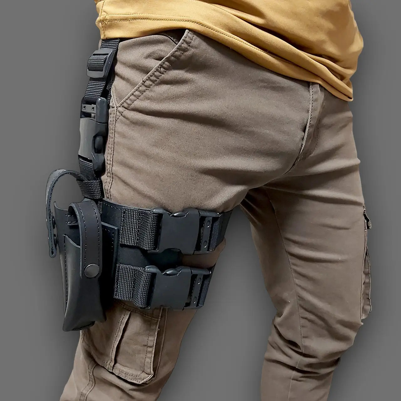 FORT 12/17/20 Leather Drop Leg Holster Black