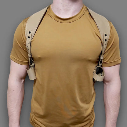 Leather Shoulder Holster for PM with Extra Magazine Pouch | Coyote