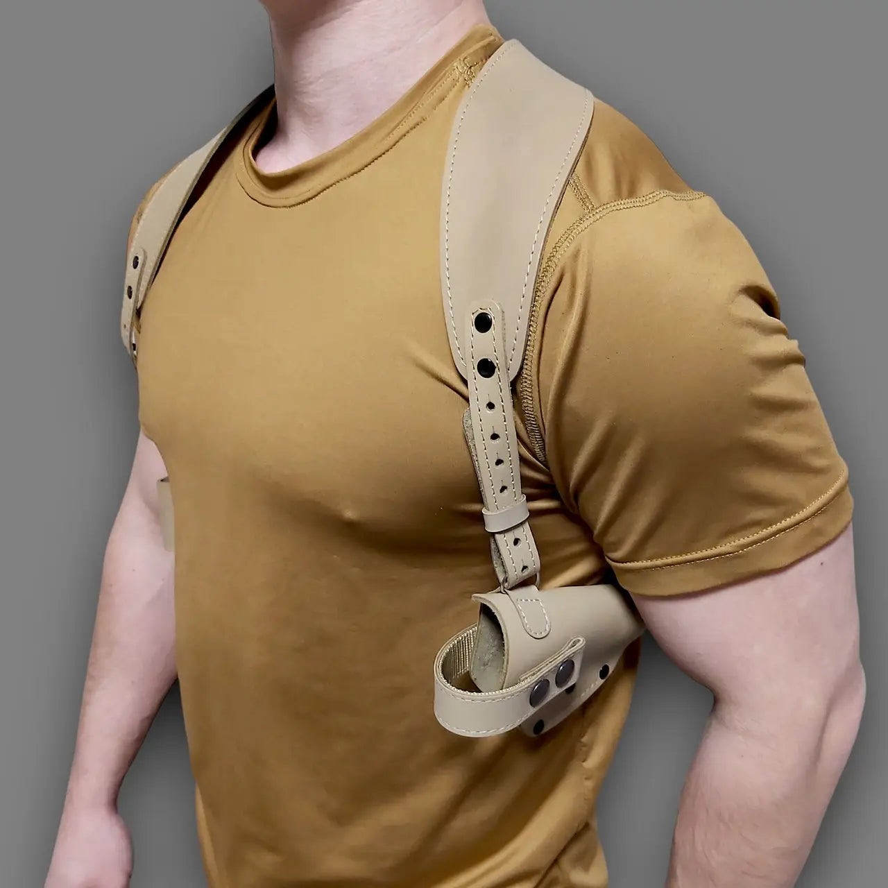 Leather Shoulder Holster for PM with Extra Magazine Pouch | Coyote