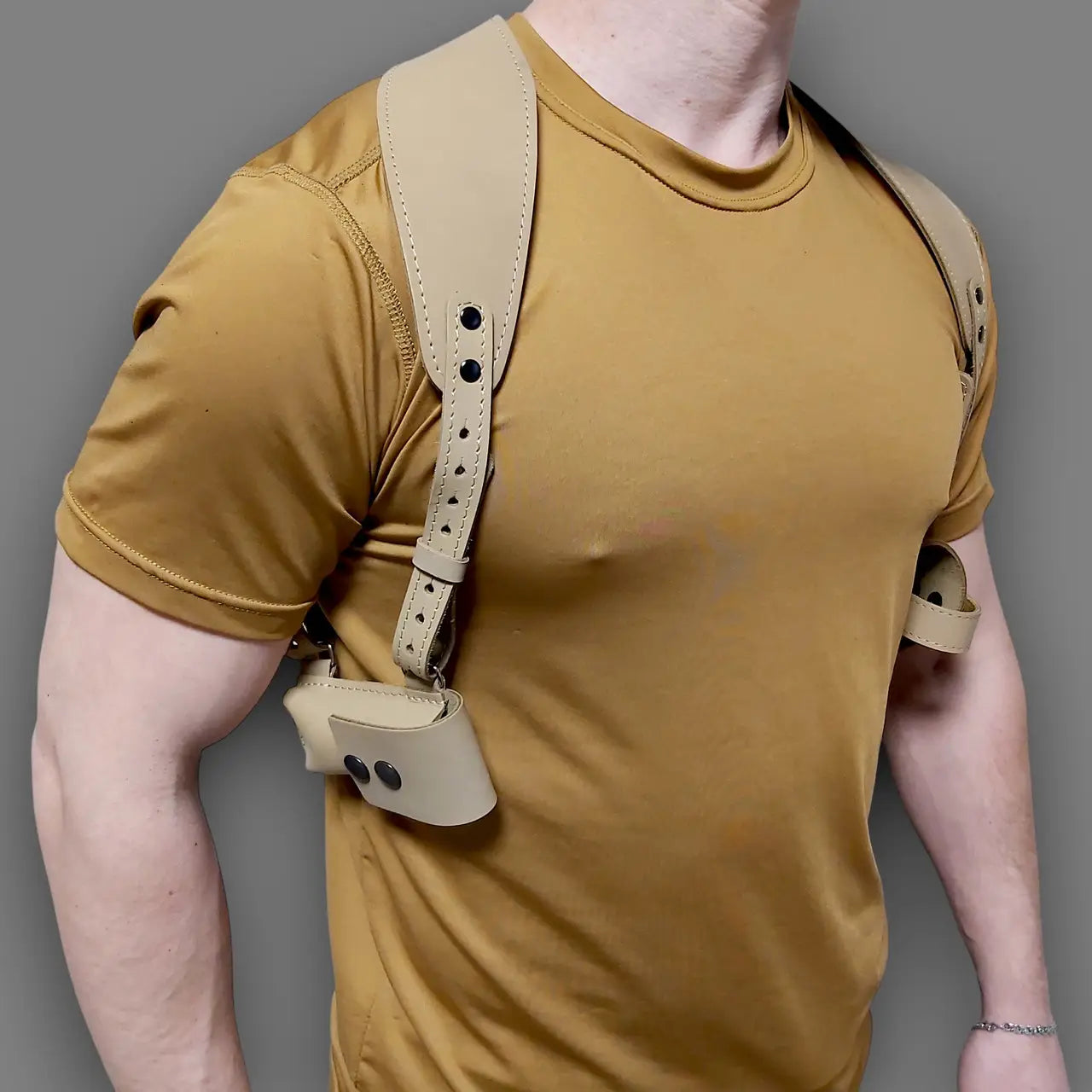 Leather Shoulder Holster for PM with Extra Magazine Pouch | Coyote