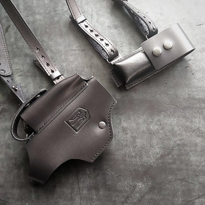 Leather Shoulder Holster for Glock 19 with  Magazine Pouch  Black
