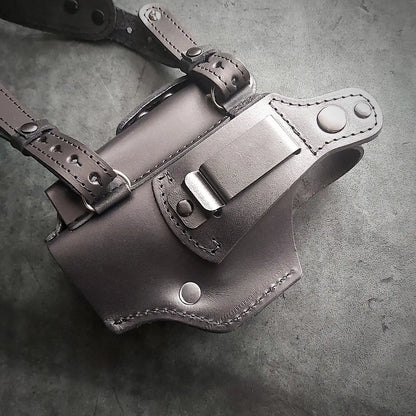 Leather Shoulder Holster for Glock 19 with  Magazine Pouch  Black