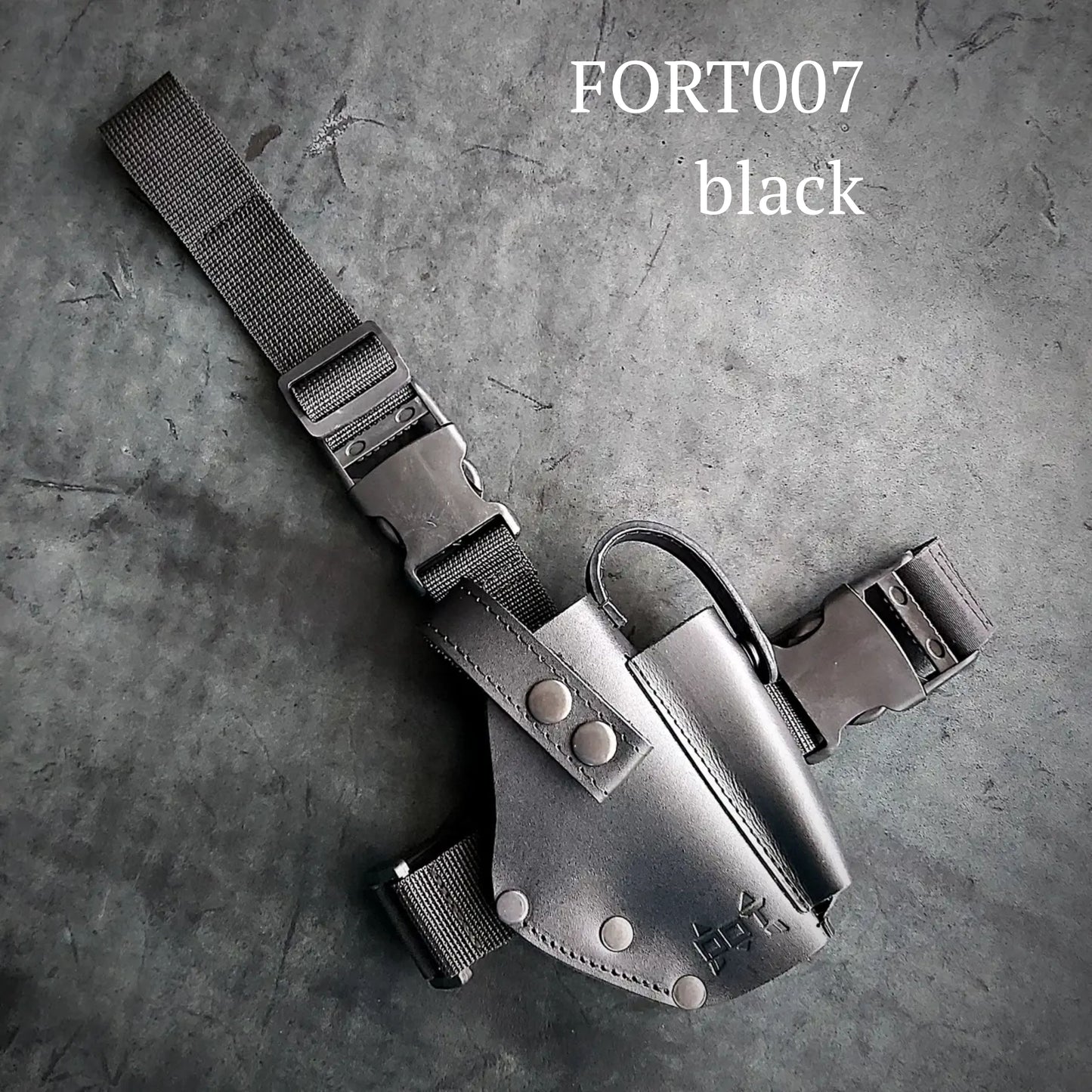 FORT 12/17/20 Leather Drop Leg Holster | Black