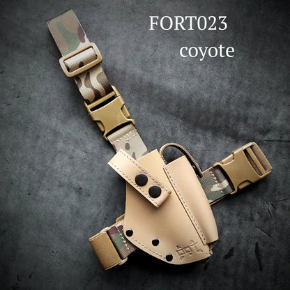 Drop Leg Leather Holster FORT 12/17/20 | Coyote