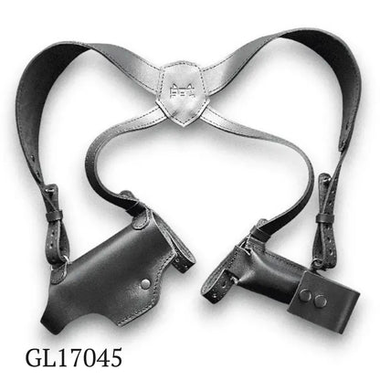 Shoulder Holster System with Magazine Pouch for Glock 17— Personalized  Tactical Holster , Black