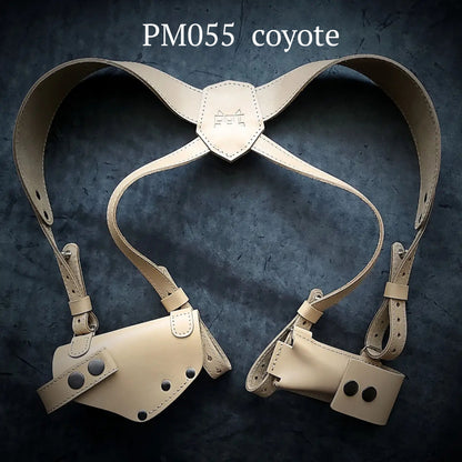 Leather Shoulder Holster for PM with Extra Magazine Pouch | Coyote
