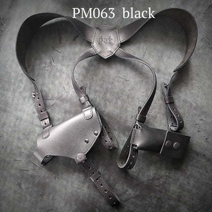 Leather Shoulder Holster for PM with Extra Magazine Pouch | Black